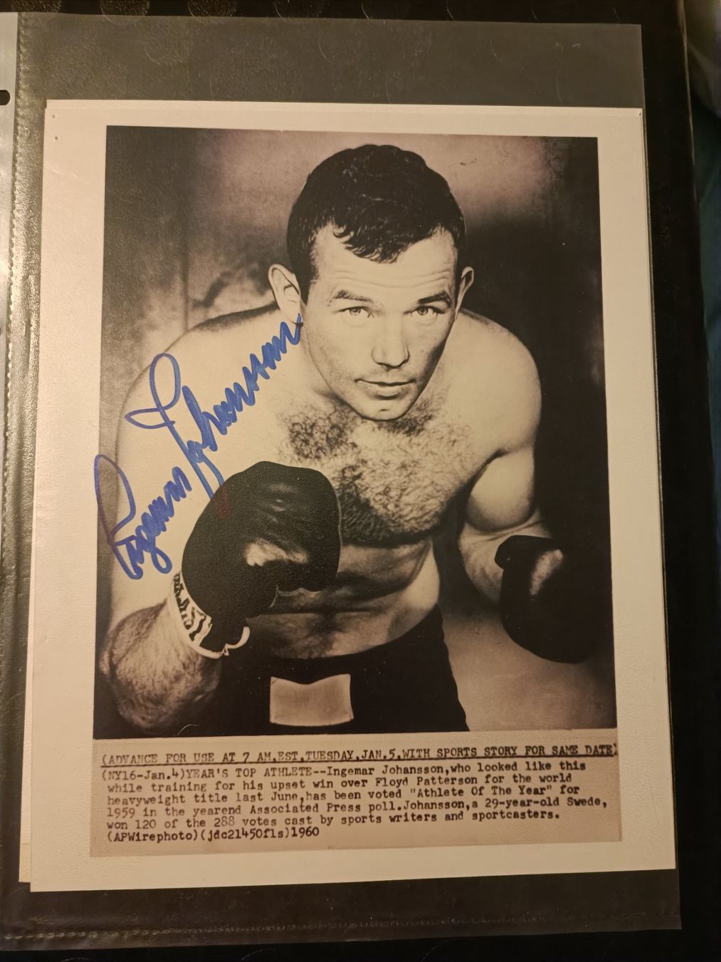 Autografi: Ingemar Johansson - Boxen 20x25cm - handsigniert – Usato da Menziken venduto da Artographs