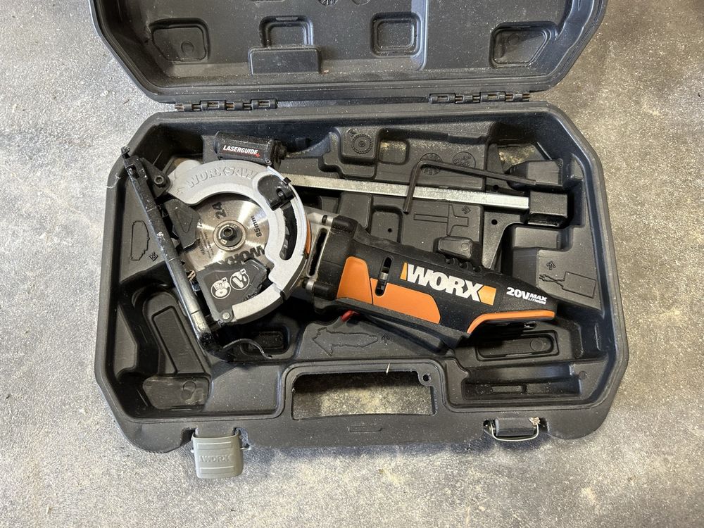WORX WX529.9 Accu-handcirkelzaag, 20 V, met instelbare snijhoek, snelle
