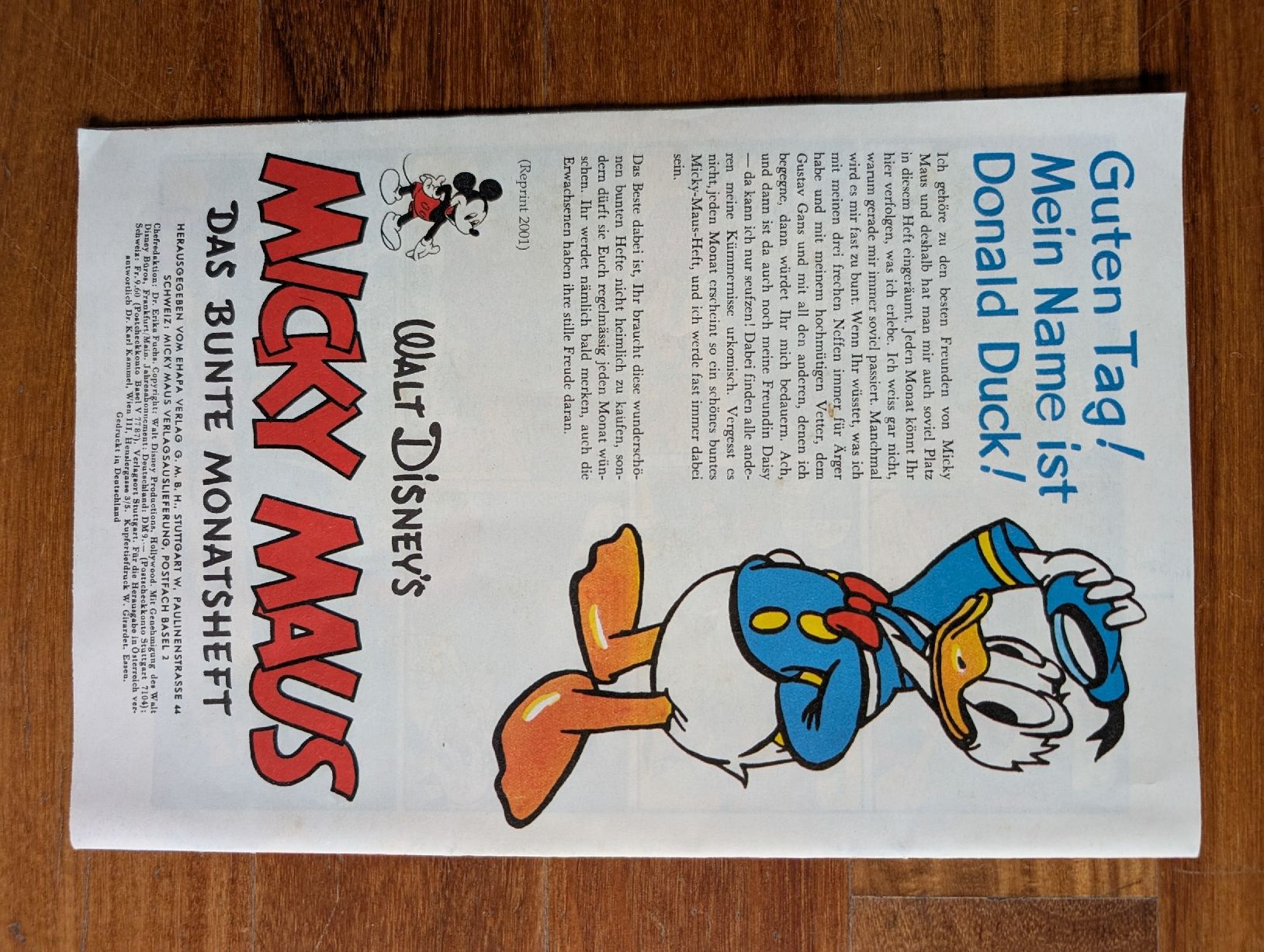 Fumetti: Micky Maus Nr. 1 - Reprint – Nuovo (secondo la descrizione) da Winterthur venduto da voan 1