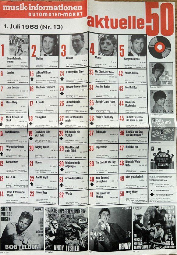 Poster & Bilder: Plakat vom 01. Juli 1968 Heintje Cliff Richard 60er-Jahre – Gebraucht aus Pieterlen von Fabfour-5 1