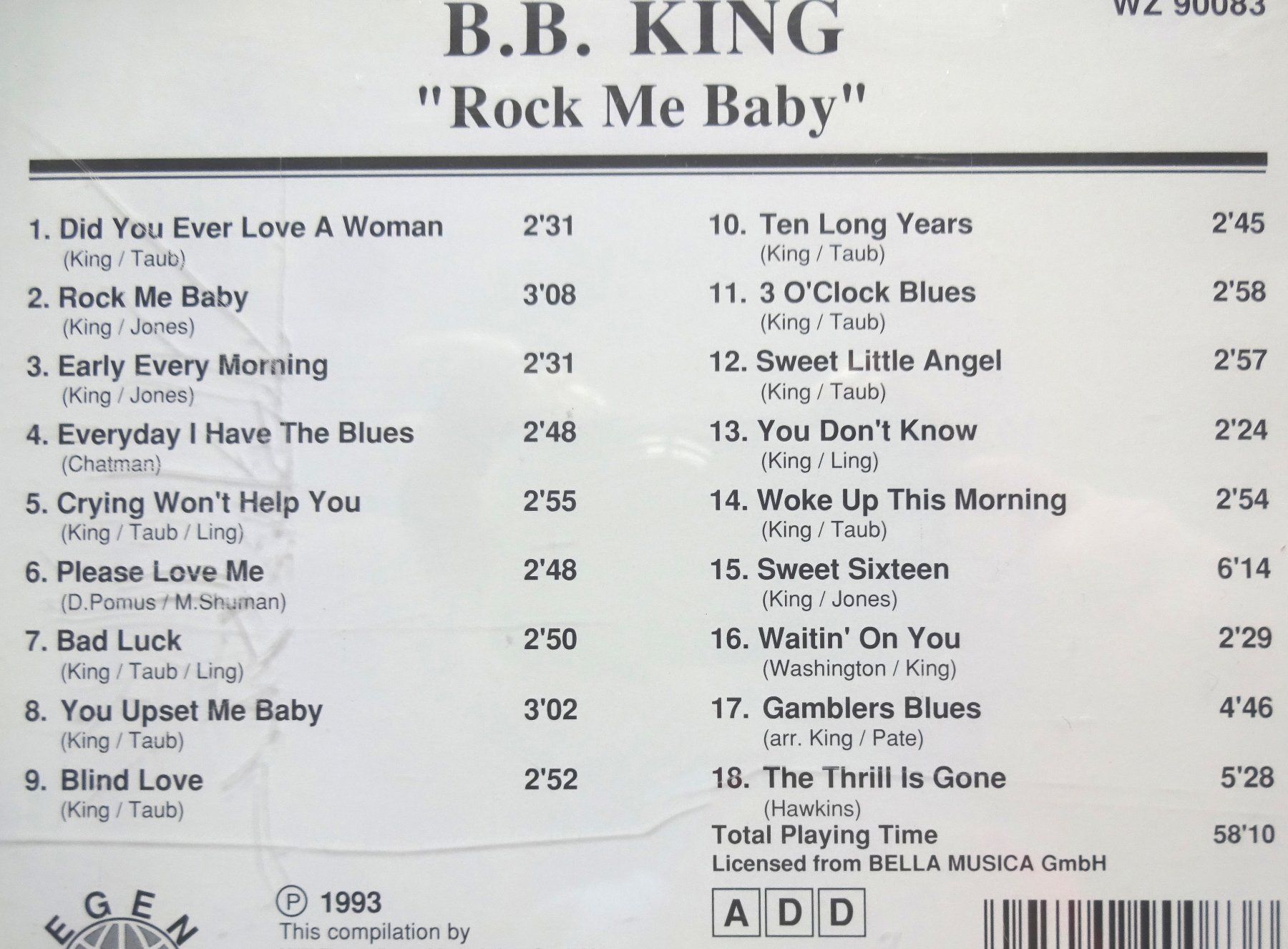 CD: B.B. King: Rock Me Baby – Usato da St.Gallen venduto da Paddington11 3