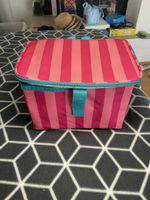 Faltbare Kühltasche - gestreift pink türkis