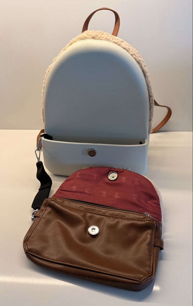 Zaini: Justo Rucksack mit Teddyfellbesatz beige braun backpack – Usato da Staad SG venduto da Chirrari 5