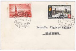 Pro Patria Serie 1942 auf FDC von SOLOTHURN