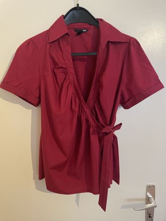 H&M Bluse, Gr. 46, bordeaux, Sommer-Look!