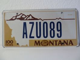 USA Nummernschild /Autonummer / License Plate MONTANA AZU089