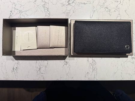 Bulgari Leder Brieftasche Portemonnaies Neu in OVP