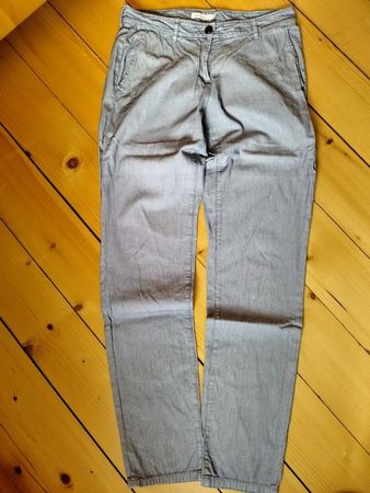 Hessnatur Leichte Hose Gr 36, gestreift