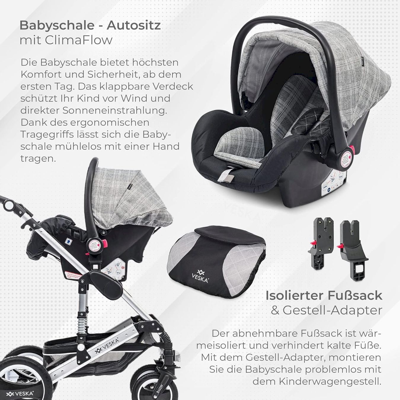 Carrozzine: Kombi-Kinderwagen Schwarz - anthrazit – Nuovo e nell'imballaggio originale da Bottighofen venduto da zaap 3