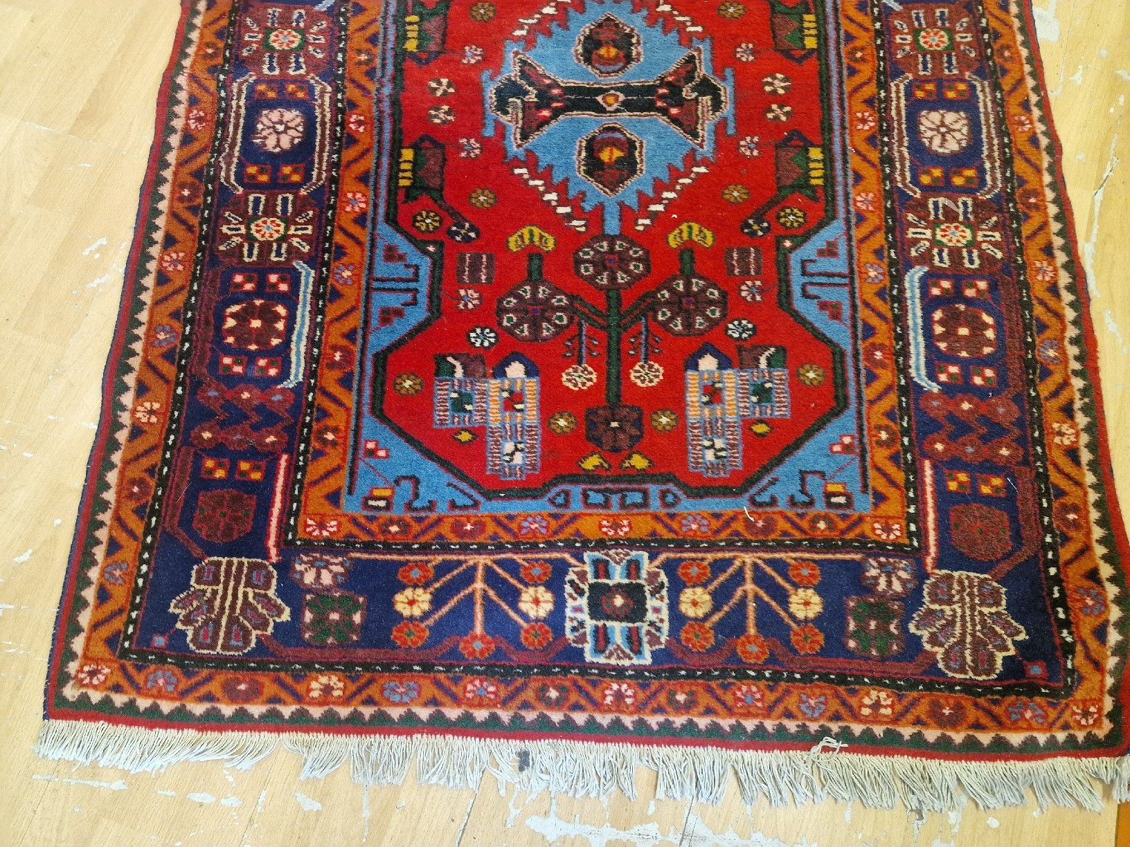 Tappeti: Orientteppich handgeknüpft rot blau gemustert – Usato da BERN venduto da Intarsia 1