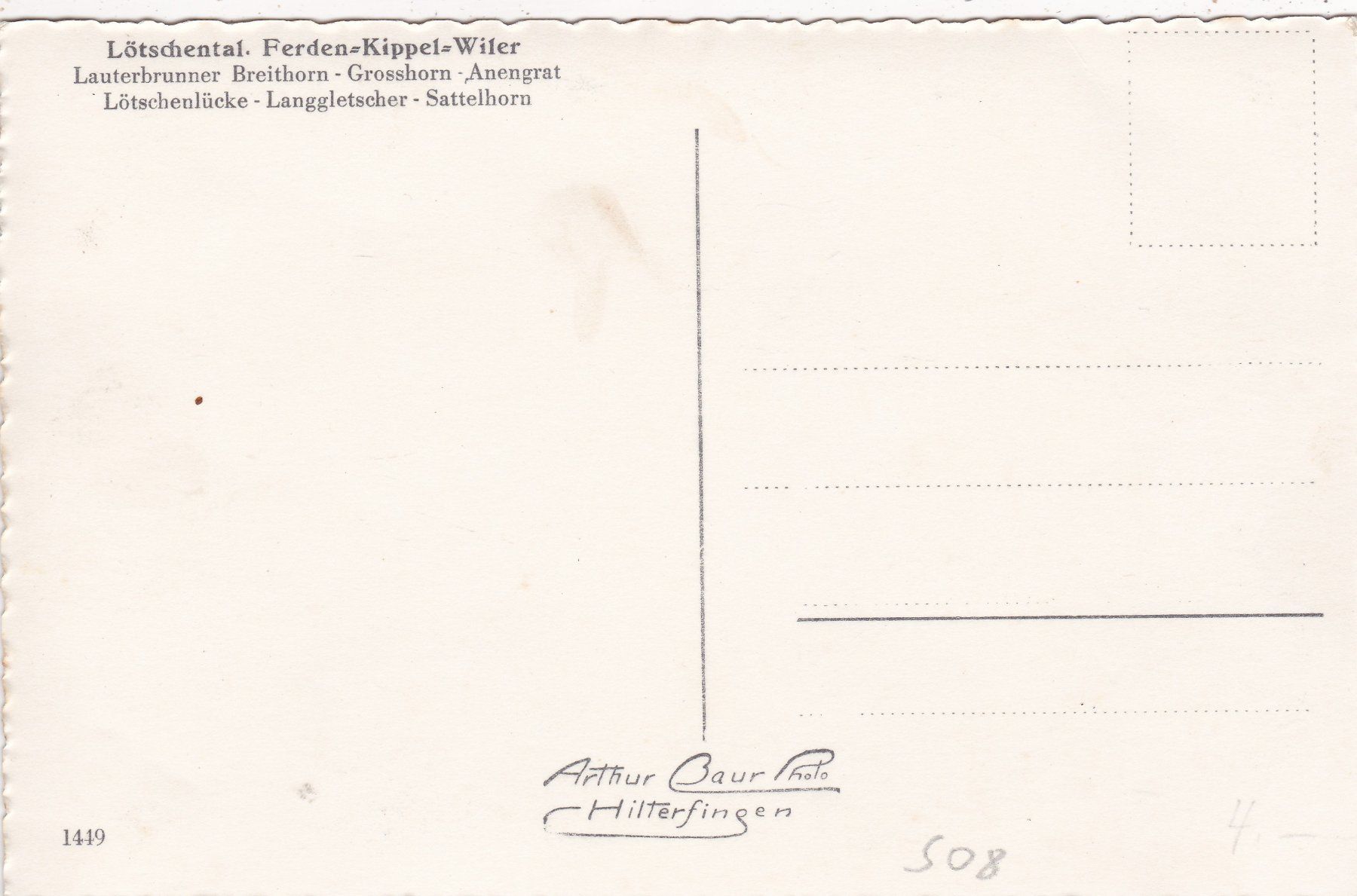 Ansichtskarten: Lötschental  Ferden Kippel Wiler – Gebraucht aus Herisau von Lisegrat2008 1