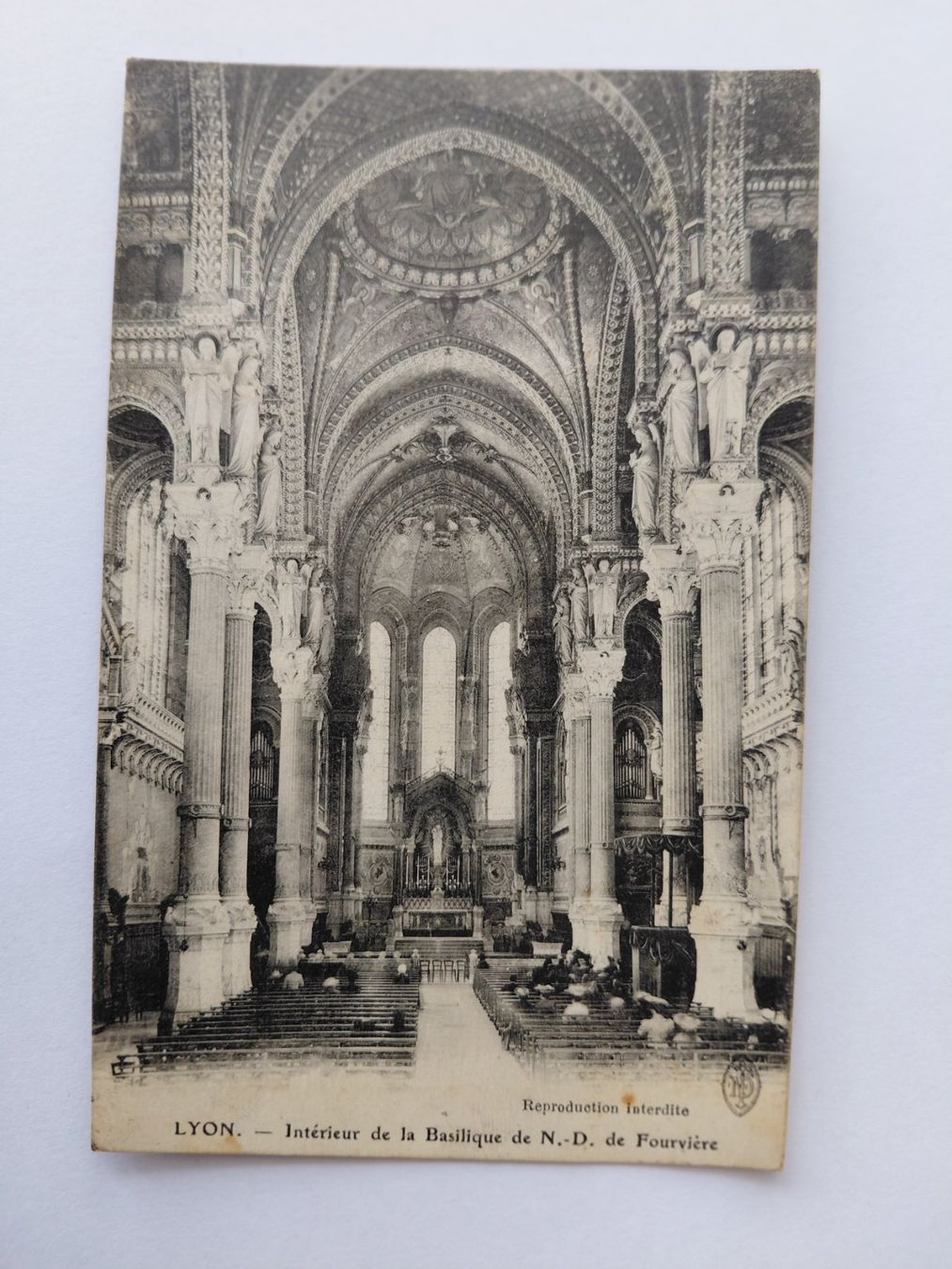 Ansichtskarten: Postkarte Lyon Interieur Basilique de Fourviere – Gebraucht aus Wattwil von yburgler