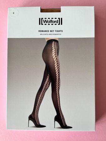 Wolford Strumpfhose Romance Net Tights, Gr. S  Farbe Braun