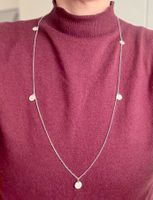 Kette 90cm 925 Silber gold 1.8mm Plättli Konfetti 10mm