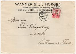 Perfin W&Co auf seltenem, illustriertem Brief von HORGEN