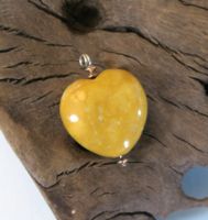 Herzanhänger gelbe Jade