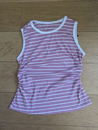Damen Tanktop gestreift rosa weiss Grössere L neuwertig