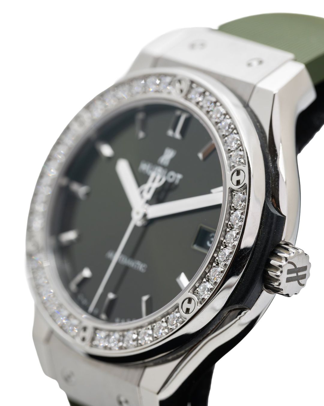 Hublot Uhren: Classic Fusion Titanium Green Diamonds Automatic 38mm – Neu und originalverpackt aus Genève von aspaklariacollection 7