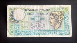 Italienische 500-Lire-Banknote 1976