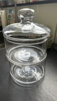 Glasbehälter mit Deckel - 2 Etagen (16x26 cm)