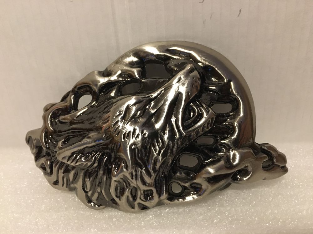 Wolf Gürtelschnalle Für Männer - Wikinger Wolf Kopf Design In Silber