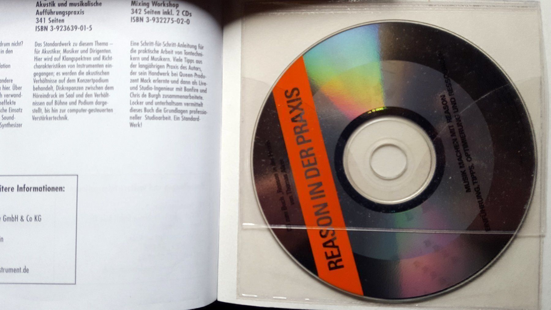 Libri: Reason in der Praxis mit CD-ROM virtuelle Musikstudio – Usato da Unterseen venduto da bongmarley 2