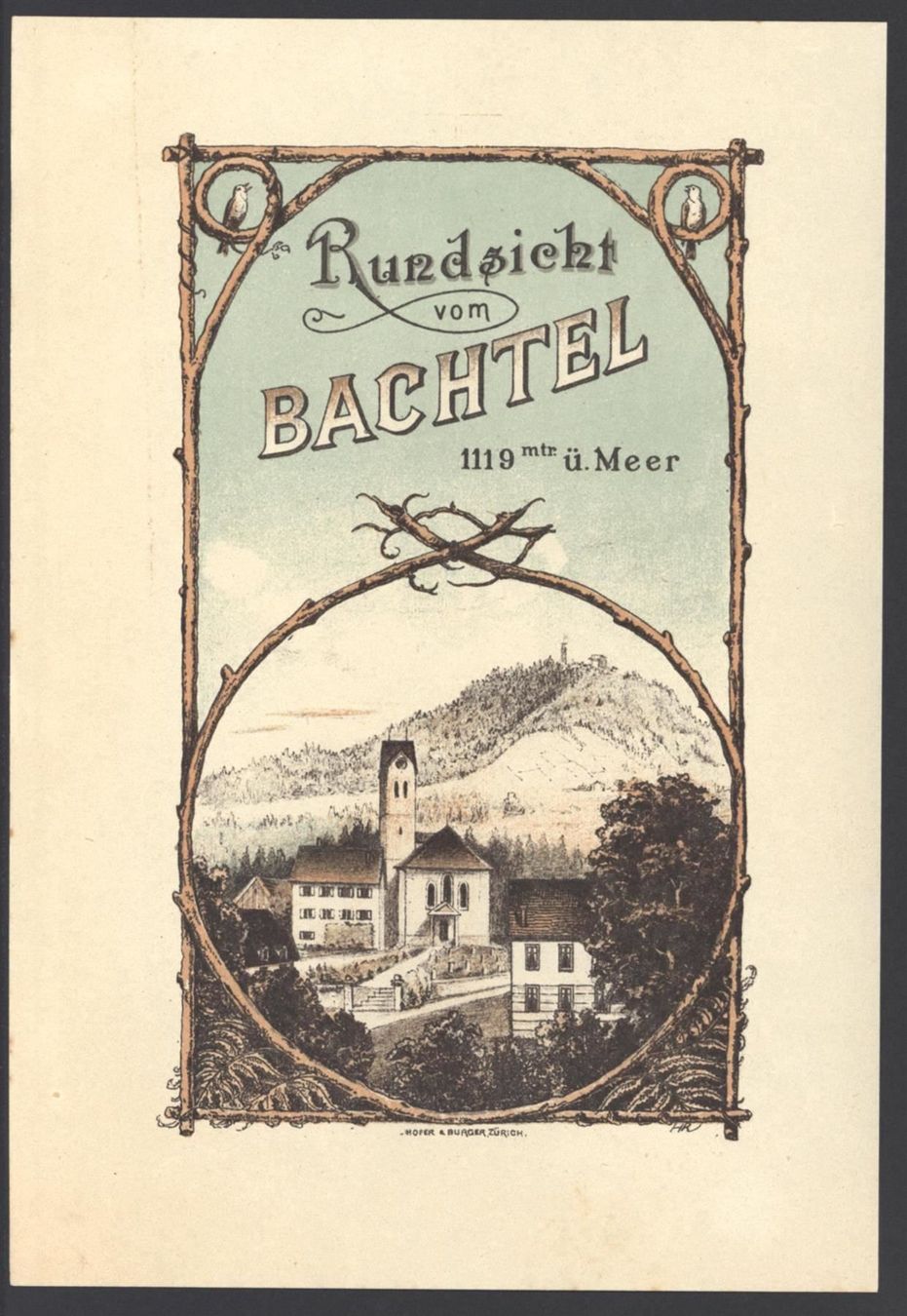 Stiche: Hinwil Tonlithographie von Hofer Burger – Gebraucht aus Rafz von Helvet32