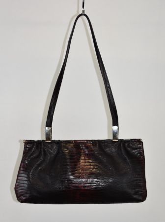 Medici Damen Tasche Handmade in Germany Schlangenleder/black