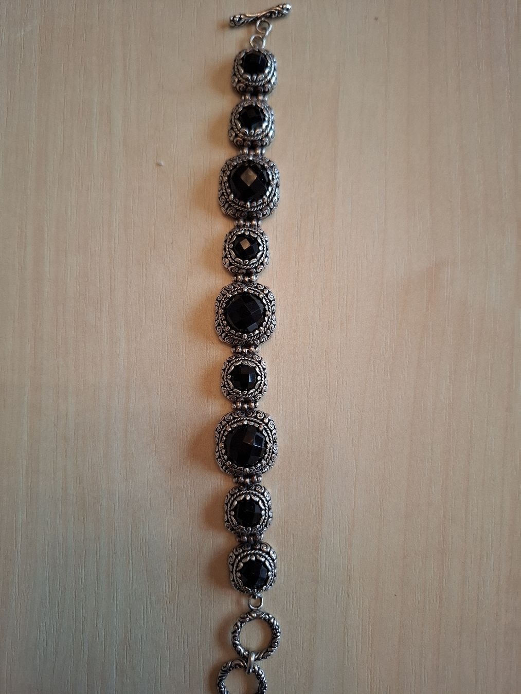 Armbänder & -reifen: Silberarmband massiv mit Onyxsteinen – Neu (gemäss Beschreibung) aus Buochs von LUINO7