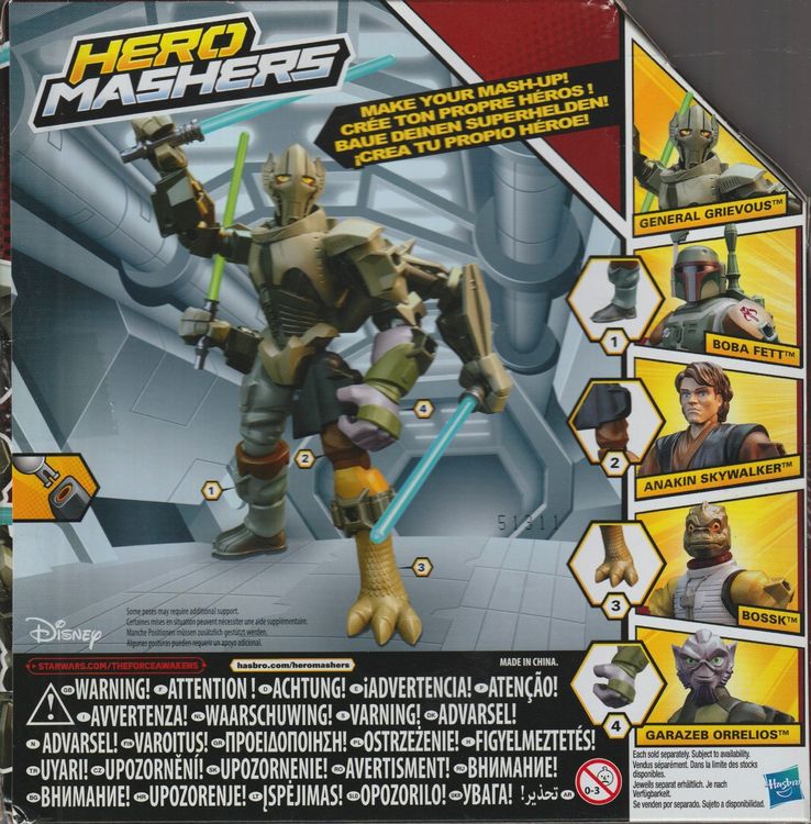 STAR WARS* Hero Mashers*General Grievous (Neu und originalverpackt) in