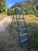 Leiter blau Metall mit 6 Sprossen gebraucht