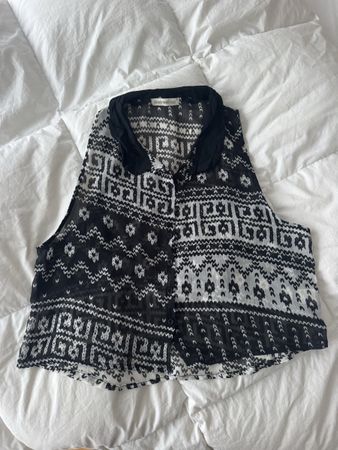 Chemise sans manches Brandy Melville noir blanc motif