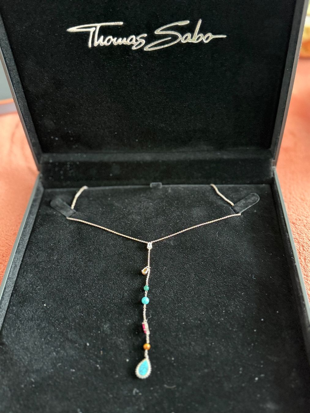 Thomas Sabo Catenine: COLLIER DE LA MARQUE TOMAS SABO ARGENT AVEC PIERRES DIFFÉREN – Nuovo e nell'imballaggio originale da Fully venduto da jbb_8f5r