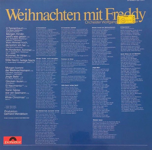 Dischi in vinile: Weihnachten mit Freddy (LP) – Usato da Grüningen venduto da Qgtr5J8a 1