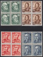 101-104** Viererblockserie 1942, Katalog SBK 26 Fr. 28.00