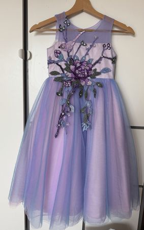 Robe cérémonie fille, broderies florales