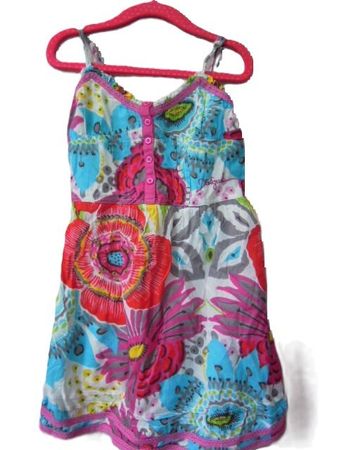 Gr. 110 DESIGUAL Sommerkleid BUNT Träger verstellbar Coton