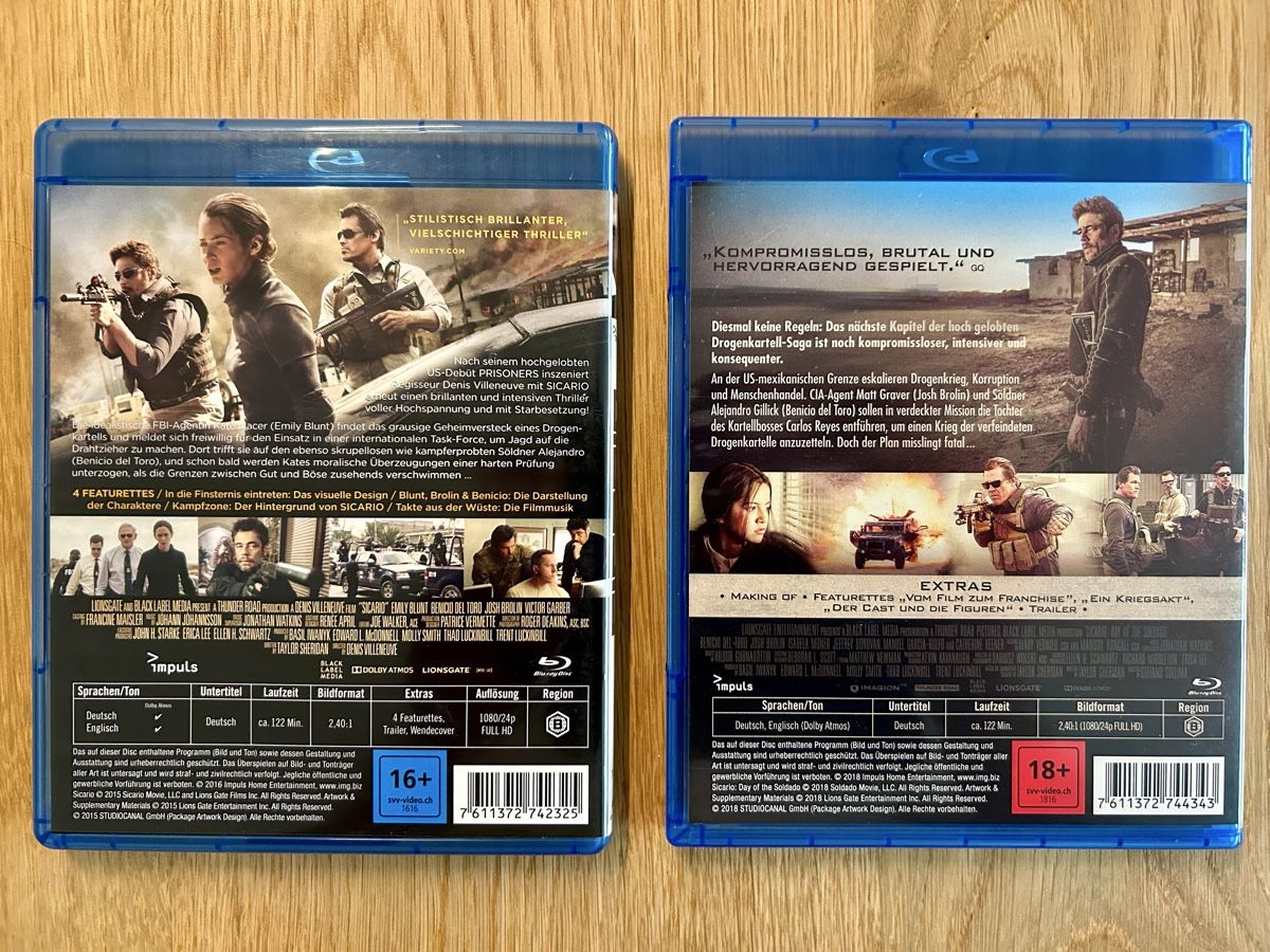 Tutti i DVDs: Sicario 1 und 2 Blu-ray Set – Usato da Kriens venduto da Phippu_81 1