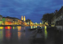 Zürich Schipfe mit Grossmünster ZH