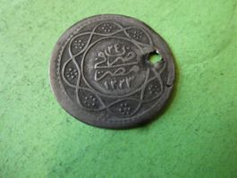 Osmanisches Reich AH 1223, alte Silbermünze 23 mm