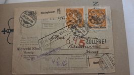 1921 Paketkarte Deutsches Reich