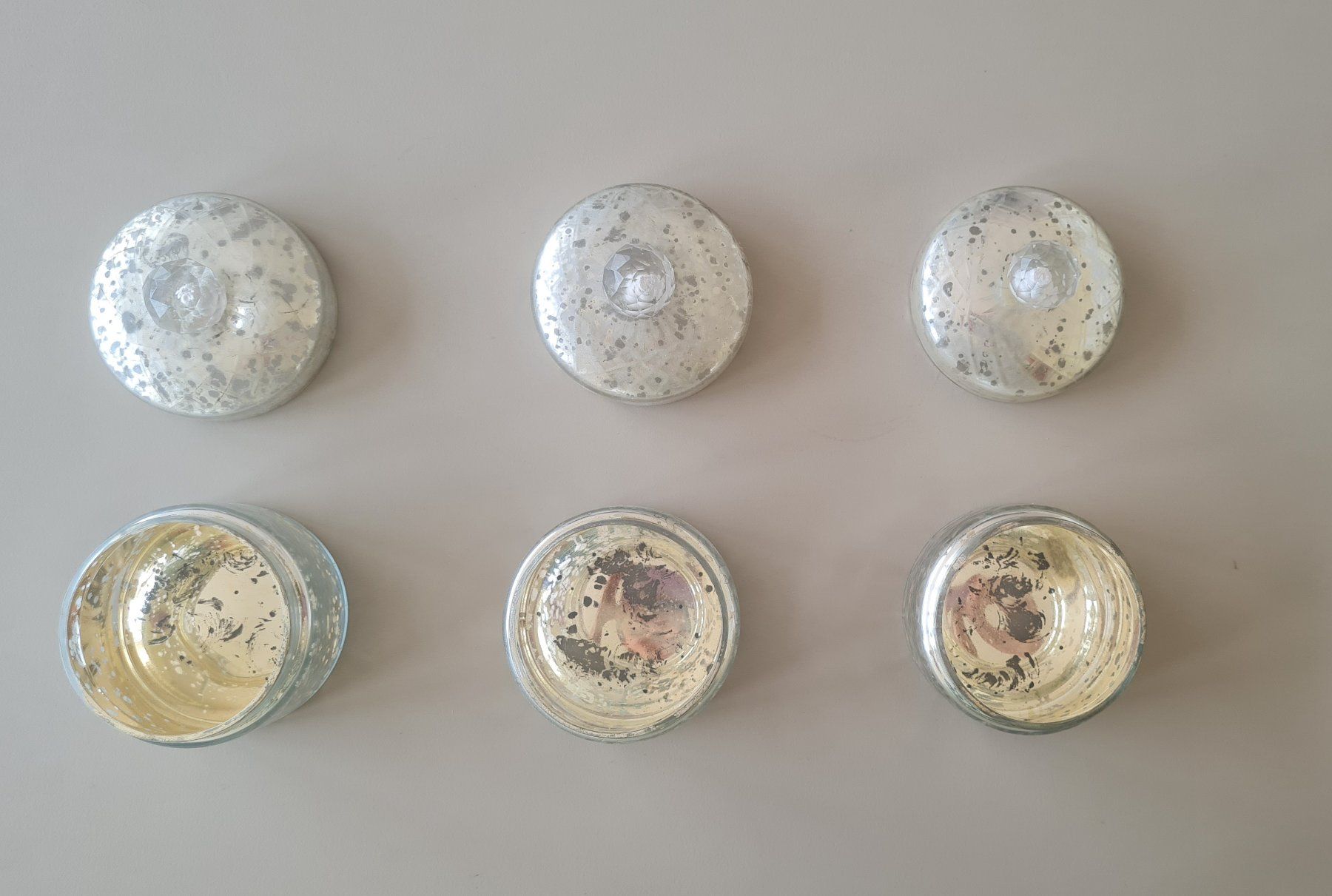 Bicchieri: Dekorative Glasdosen, silber, 3er Set – Nuovo (secondo la descrizione) da Zürich venduto da ire_992t 2