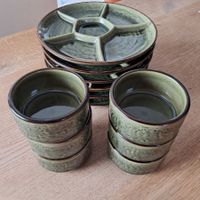 Fondue Teller Set, Keramik 6 Teller+6 Schalen