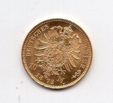 Tutti le monete: (27) 10 Mark 1873 Preussen Super Stgl – Usato da Rüthi (Rheintal) venduto da erdnuessli1