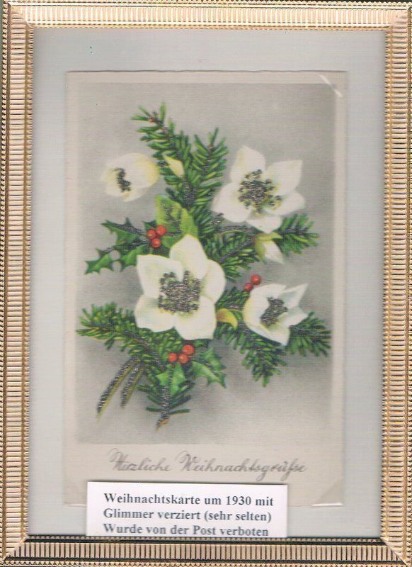 Cartoline postali: Weinachtskarte mit Glimmer, gerahmt. – Nuovo (secondo la descrizione) da Bonstetten venduto da Pinguin75