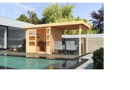 Gartenhaus Askola 2, mit Anbaudach 2,4 m - Gratis Versand