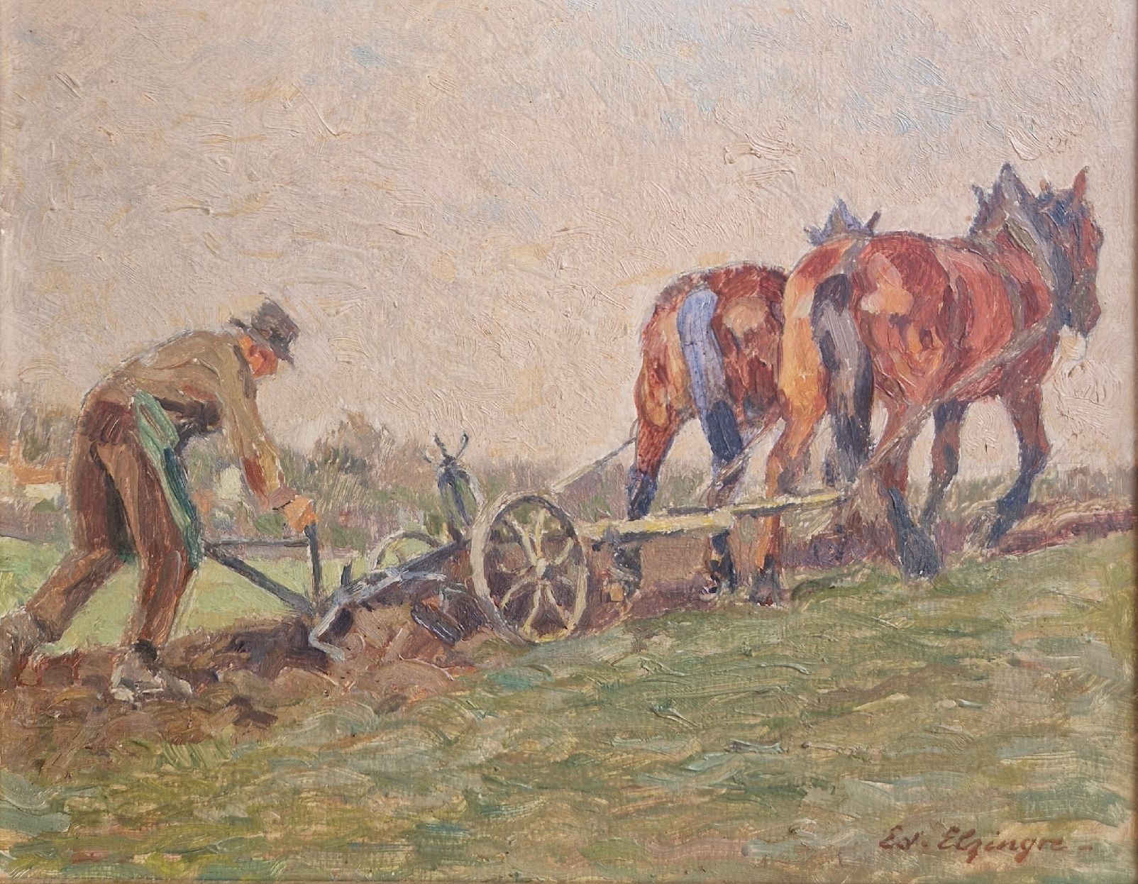 Dipinti: huile de Édouard Elzingre – Usato da Renens VD venduto da vintage72 1