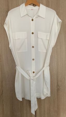 S.Oliver Tunika Bluse, weiss, Gr.42 offwhite