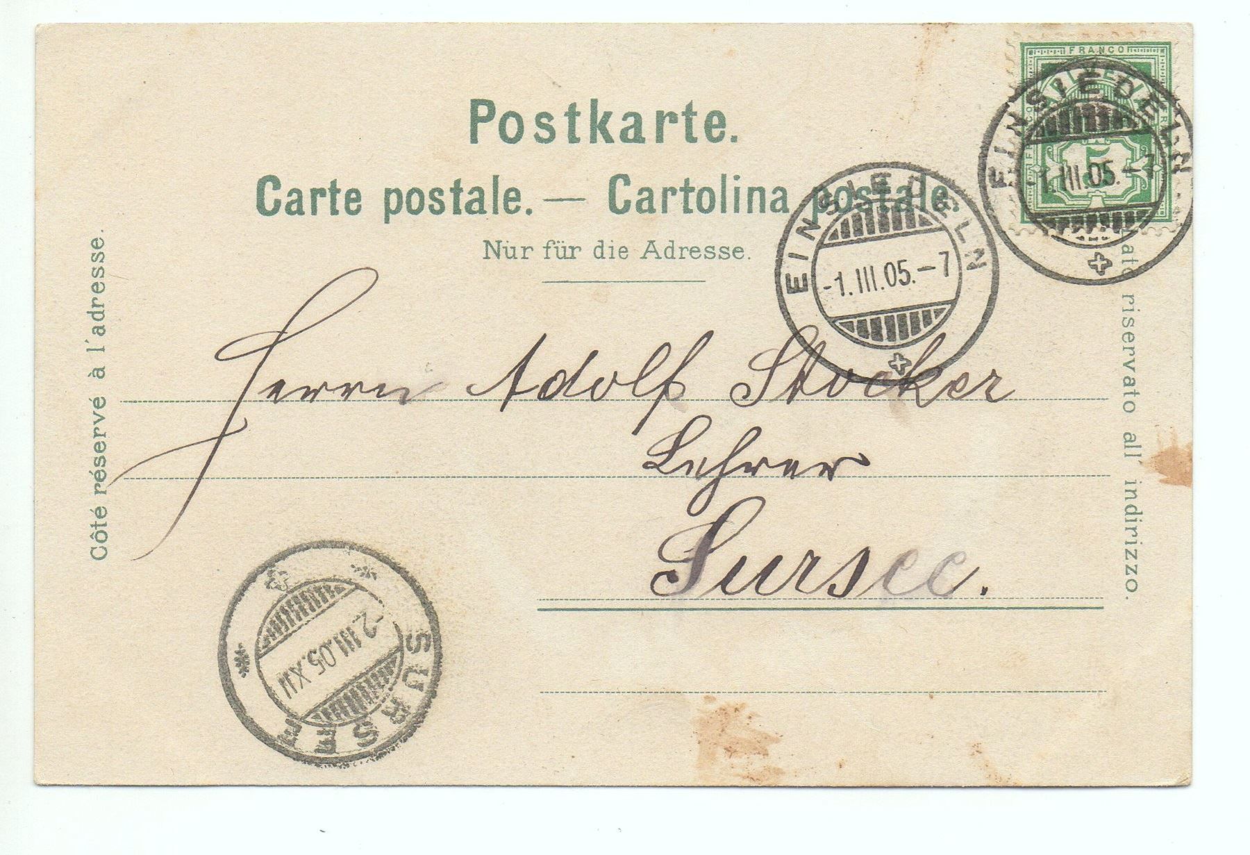 Cartes postales: 2-Bild-AK EINSIEDELN 1905 – D'occasion à Jona par philajona 1