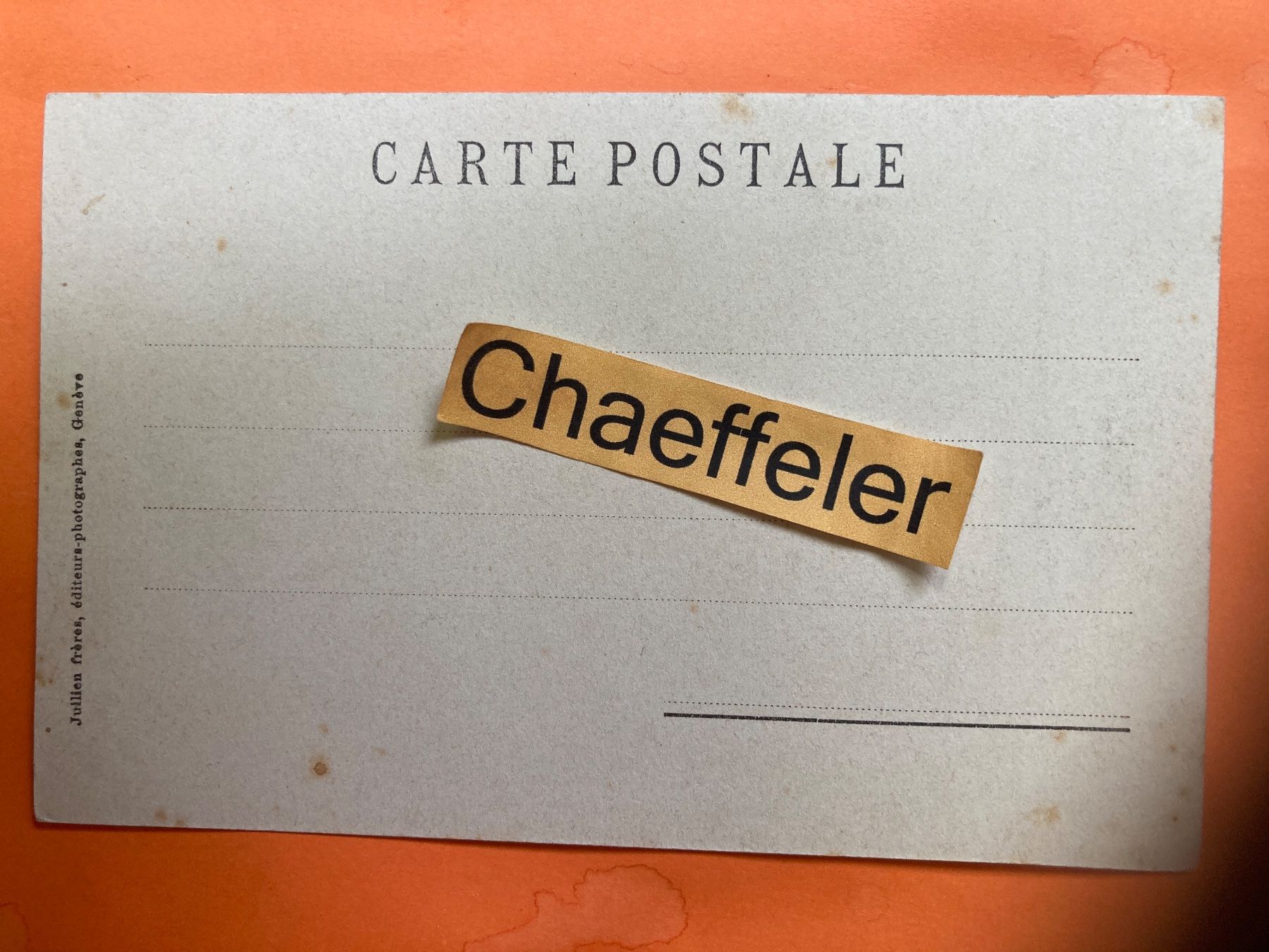 Cartoline postali: J. J. 1790 Lac des Chavannes – Usato da Zürich venduto da Chaeffeler 1